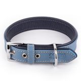 Canini Collar Hakiki Flotter Deri Köpek Tasması, Çift Katlı Deri, Ultra Dayanıklı Tasma (Lacivert-Mavi, S)