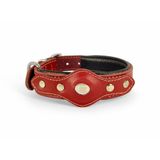 Canini Collar Hakiki Klasik Deri Airtag Uyumlu Köpek Tasması – Dayanıklı, Konforlu ve Şık Tasarım, Airtag Bölmeli Gerçek Deriden Köpekler İçin Tasma (Kırmızı, XXS)