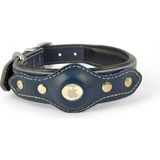 Canini Collar Hakiki Klasik Deri Airtag Uyumlu Köpek Tasması – Dayanıklı, Konforlu ve Şık Tasarım, Airtag Bölmeli Gerçek Deriden Köpekler İçin Tasma (Lacivert, XS)