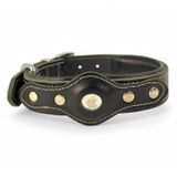 Canini Collar Hakiki Klasik Deri Airtag Uyumlu Köpek Tasması – Dayanıklı, Konforlu ve Şık Tasarım, Airtag Bölmeli Gerçek Deriden Köpekler İçin Tasma (Siyah, XS)