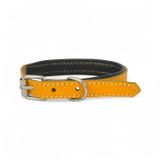 Canini Collar Rainbow Hakiki Deri Köpek Tasması – XXS Beden, Yumuşak İç Deri, Krom Kaplamalı Toka & D-Halka, 13 Farklı Renk Seçenekleri (Turuncu)