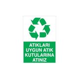 Canis Etiket Atıkları Uygun Atık Kutularına Atınız Alüminyum - 25 x 35 cm