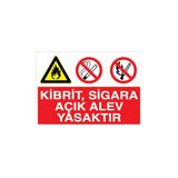 Canis Etiket Kibrit, Sigara Açık Alev Yasaktır Pvc-Leksan - 35 x 50 cm