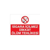 Canis Etiket Sigara Içilmez Dikkat Ölüm Tehlikesi Sticker - Folyo - 35 x 50 cm
