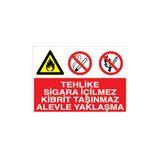 Canis Etiket Tehlike Sigara Içilmez Kibrit Taşınmaz Alevle Yaklaşma Dekota - 25 x 35 cm
