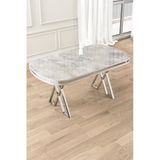 Canisa Afe Serisi 90x168 Lak Panel Sabit Krom Ayak Rampla Gri Masa