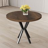 Canisa Agnes Serisi 90 x 90 MDF Yuvarlak Barok Ahşap Desen Masa