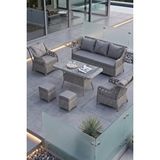 Canisa Anemon Serisi 1.Sınf 3+1+1+2 Puf Gri Rattan Gri Minder Bahçe Balkon Oturma Koltuk Takımı Çok Renkli