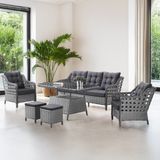 Canisa Antoryum Serisi Antrasit Rattan Antrasit Minder Bahçe Takımı, Balkon Takımı