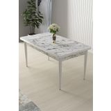 Canisa Arp Serisi 70x110 Sabit Beyaz Mermer Desen Mutfak Masası