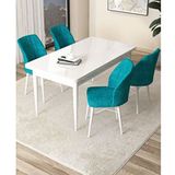 Canisa Arp Serisi Beyaz 70x110 cm Sabit Mutfak Masa Takımı