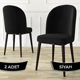 Canisa Aste Serisi 2 Adet Siyah 1. Sınıf Babyface Kumaş Metal Kahve İskeletli Yemek Odası Sandalyesi
