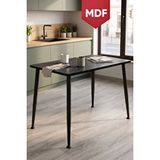 Canisa Belek Serisi MDF Sabit 60x90 Siyah Mermer Desen Mutfak Masası