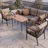 Canisa Canisa Ekon Serisi 1. Sınıf 3+1+1 Cappucino Bahçe Balkon Oturma Koltuk Takımı, - Cappuccino