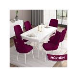 Canisa Concept Are Serisi 80x132 cm Açılabilir Mdf Mürdüm Mutfak Masası