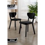 Canisa Concept Arfe Serisi 2 Adet Siyah Mutfak Sandalyesi Siyah Metal İskeletli 1. Sınıf Babyface Kumaş