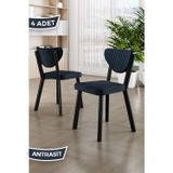 Canisa Concept Arfe Serisi 4 Adet Antrasit Mutfak Sandalyesi Siyah Metal İskeletli 1. Sınıf Babyface Kumaş