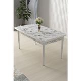 Canisa Concept Arp Serisi 70X110 Beyaz Mermer Desen Masa Sabit Mutfak Masası