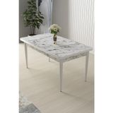 Canisa Concept Arp Serisi 70X110 Sabit Beyaz Mermer Desen Mutfak Masası