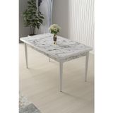 Canisa Concept Arp Serisi 70X110 Sabit Mutfak Masası Beyaz Mermer Masa