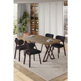 Canisa Concept Axton Serisi Sabit Mdf 90X168 Atlantik Çam Mutfak Masa Takımı 4 Antrasit Sandalye