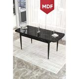 Canisa Concept Canisa Kor Serisi MDF 70x114 Açılabilir Siyah Mermer Desenli Mutfak Masası