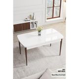 Canisa Concept Canisa Rio Serisi Mdf Açılabilir Mutfak Masası, Yemek Masası - 80 x 130 cm - Beyaz - Kahverengi