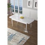 Canisa Concept Canisa Zen Serisi 1.sınıf Mdf Açılabilir Beyaz Mutfak Masası, Yemek Masası
