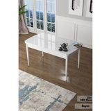 Canisa Concept Canisa Zen Serisi Mdf Açılabilir Mutfak Masası, Yemek Masası - 80 x 130 cm - Beyaz