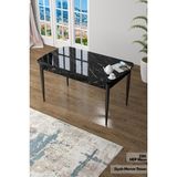 Canisa Concept Canisa Zen Serisi Mdf Açılabilir Mutfak Masası, Yemek Masası - 80 x 130 cm - Siyah