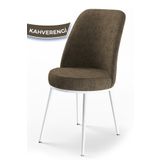 Canisa Concept Dexa Serisi Kahverengi Sandalye 1.sınıf Mutfak Sandalyesi Silinebilir Kumaş