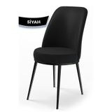Canisa Concept Dexa Serisi Mutfak Sandalyesi, Metal Siyah İskelet, Jerry Kumaş, Siyah