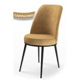 Canisa Concept Dexa Serisi, Üst Kalite Mutfak Sandalyesi, Cappucino Sandalye, Metal Siyah Iskeletli
