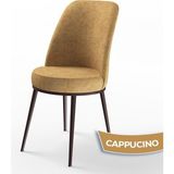 Canisa Concept Dexa Serisi Üst Kalite Mutfak Sandalyesi Metal Kahverengi Iskeletli 1 Adet Sandalye - Cappuccino