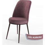 Canisa Concept Dexa Serisi Üst Kalite Mutfak Sandalyesi Metal Kahverengi Iskeletli 1 Adet Sandalye - Gülkurusu