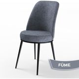 Canisa Concept Dexa Serisi Üst Kalite Mutfak Sandalyesi Metal Siyah Iskeletli 1 Adet Sandalye - Füme