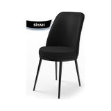 Canisa Concept Dexa Serisi, Üst Kalite Mutfak Sandalyesi, Metal Siyah Iskeletli, 1 Adet Siyah Sandalye Siyah Sandalye