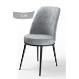 Canisa Concept Dexa Serisi, Üst Kalite Mutfak Sandalyesi, Metal Siyah Iskeletli, Gri Sandalye