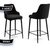 Canisa Concept Enox Serisi, Yemek Odası Bar Sandalyesi, Babyface Kumaş, Siyah Metal Ayak , 2 Adet Sandalye - Ayaklar Siyah