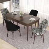 Canisa Concept Eva MDF Açılabilir 80x132 Barok Ahşap Desen Masa 4 Sandalye Masa Takımı