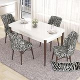 Canisa Concept Eva Serisi 80X132 Açılabilir Mdf Beyaz Masa Ceviz Ayak Mutfak Masa Takımı ve 4 Sandalye - Siyah - Beyaz