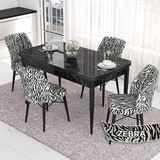 Canisa Concept Eva Serisi 80X132 Açılabilir Mdf Siyah Mermer Desen Masa Mutfak Masa Takımı ve 4 Sandalye - Siyah - Beyaz