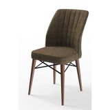Canisa Concept Flex Serisi Gürgen Ceviz Ayaklı Kahve Sandalye, 41x45x93 cm