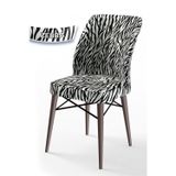 Canisa Concept Flex Serisi, Üst Kalite Yemek Odası Sandalyesi, Gürgen Ceviz Ahşap Ayak Zebra Sandalye