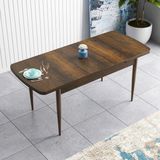 Canisa Concept Han Serisi 70X114 Açılabilir Mdf Barok Ahşap Desen Mutfak Masası Takımı 6 Sandalye - Kiremit