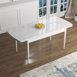 Canisa Concept Han Serisi 70X114 Açılabilir Mdf Beyaz Mermer Desen Mutfak Masası Takımı 6 Sandalye - Gülkurusu