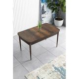 Canisa Concept Han Serisi 70X114, Açılabilir Mdf Mutfak Masa Takımı, Barok Ahşap Desen Masa ve 4 Sandalye - Gülkurusu