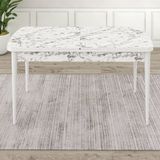Canisa Concept Jul Serisi 80x132 cm Açılabilir Beyaz Mermer Mutfak Masası
