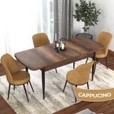 Canisa Concept Kor Serisi Barok Ahşap Desen 70X114 Açılabilir Mutfak Masa Takımı, 4 Adet Sandalye - Cappucino
