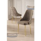 Canisa Concept Krax Serisi 1.sınıf Babyface Kumaş Yemek Odası Sandalyesi Gold Metal Ayak 1 Adet Cappucino Sandalye